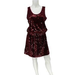 Garnet Hill Red Sequined Tank and Skirt Set Size M